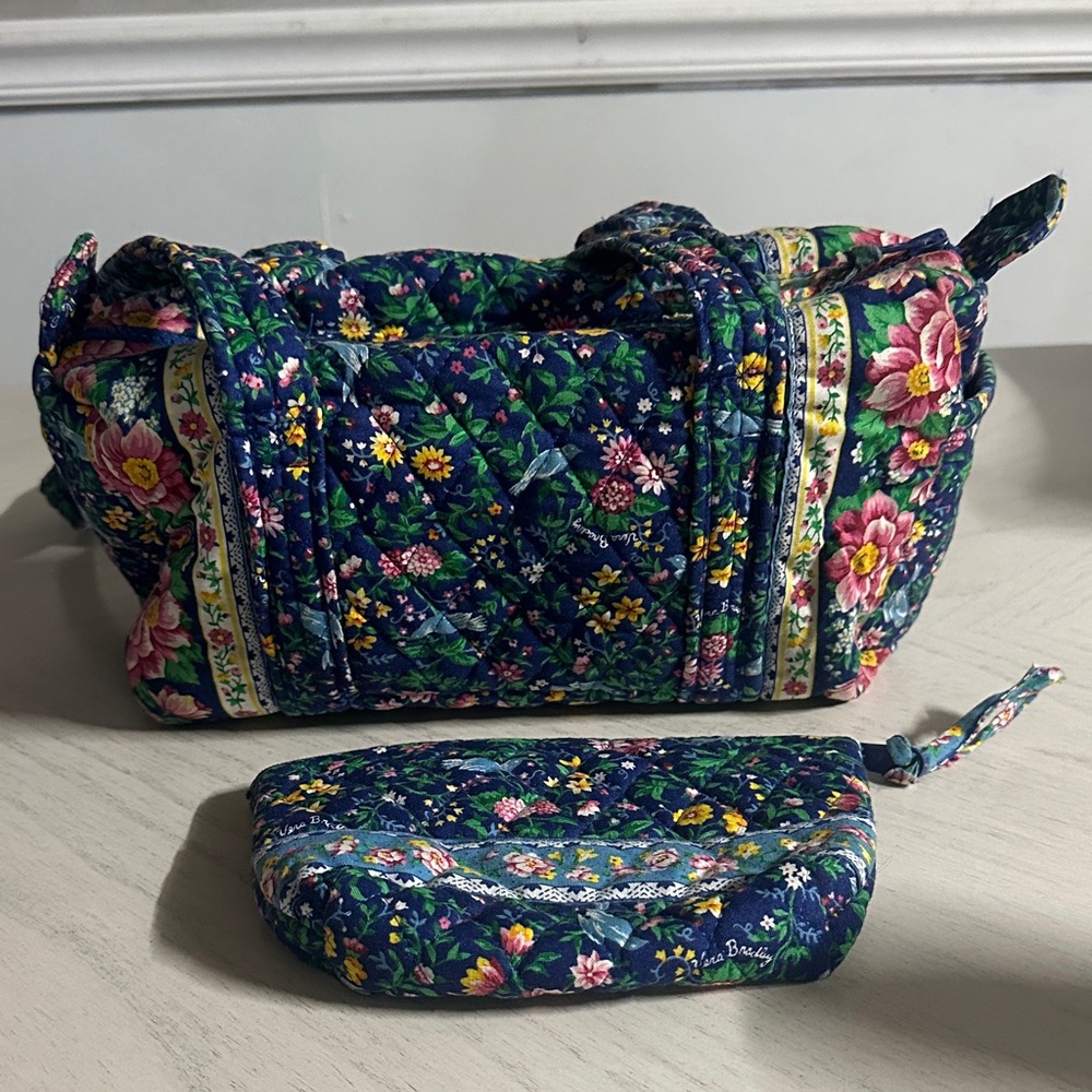 VINTAGE VERA BRADLEY PURSE AND ZIP TOP POUCH